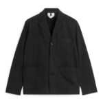 ARKET kleding 0DXJP1148 zwart relaxte katoen-linnen blazer Heren