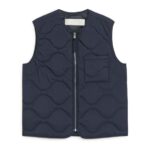ARKET kleding 0DXJP1159 donkerblauw gewatteerd voeringvest Heren