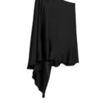 ARKET kleding 0DXJP116 zwart asymmetrische midi-jurk vrouwen