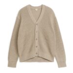 ARKET kleding 0DXJP1173 beige katoen-linnen gebreid vest Heren