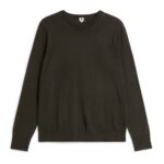 ARKET kleding 0DXJP1174 donker bruin fijngebreide merino trui Heren
