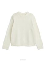 ARKET kleding 0DXJP1175 beige zware gebreide wollen trui Heren