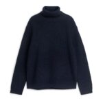 ARKET kleding 0DXJP1180 donkerblauw trui van zware wol met col Heren