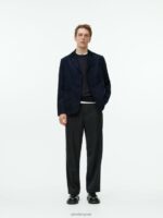 ARKET kleding 0DXJP1195 donkerblauw fijngebreide merino trui Heren - Image 2