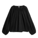 ARKET kleding 0DXJP11 zwart volumineuze linnen blouse vrouwen