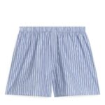 ARKET kleding 0DXJP1228 blauw gestreept Boxershorts van geweven katoen, set van 2 Heren