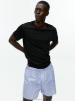 ARKET kleding 0DXJP1228 blauw gestreept Boxershorts van geweven katoen, set van 2 Heren - Image 5