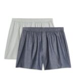 ARKET kleding 0DXJP1235 vaste stoffen/aards Boxershorts van geweven katoen, set van 2 Heren