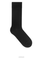 ARKET kleding 0DXJP1237 zwart Gemerceriseerde katoenen sokken effen Heren - Image 2