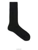ARKET kleding 0DXJP1237 zwart Gemerceriseerde katoenen sokken effen Heren - Image 3