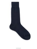 ARKET kleding 0DXJP1238 blauw Gemerceriseerde katoenen sokken effen Heren - Image 3