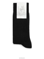ARKET kleding 0DXJP1241 zwart supima katoenen ribsokken Heren - Image 3