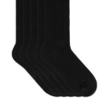 ARKET kleding 0DXJP1248 zwart supima katoenen ribsokken 5 paar Heren