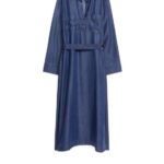 ARKET kleding 0DXJP124 blauw denim jurk met riem vrouwen