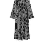 ARKET kleding 0DXJP130 wit Zwart paisley-jurk vrouwen