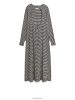 ARKET kleding 0DXJP131 zwart wit gestreepte jerseyjurk vrouwen - Image 2