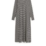 ARKET kleding 0DXJP131 zwart wit gestreepte jerseyjurk vrouwen