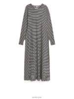 ARKET kleding 0DXJP131 zwart wit gestreepte jerseyjurk vrouwen