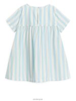 ARKET kleding 0DXJP1372 wit/lichtblauw Pima katoenen popeline jurk kinderen - Image 2