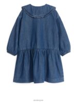 ARKET kleding 0DXJP1373 blauw flanellen jurk met ruches kinderen - Image 2