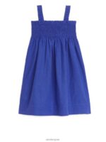 ARKET kleding 0DXJP1375 blauw gesmokte seersuckerjurk kinderen - Image 2