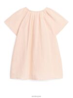 ARKET kleding 0DXJP1377 lichtoranje A-lijn jurk van kaasdoek kinderen - Image 2