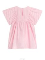 ARKET kleding 0DXJP1381 roze/streep katoenen popeline jurk kinderen - Image 2