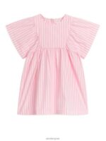 ARKET kleding 0DXJP1381 roze/streep katoenen popeline jurk kinderen