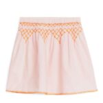 ARKET kleding 0DXJP1385 roze geborduurde linnen rok kinderen