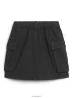 ARKET kleding 0DXJP1388 zwart geweven functionele minirok kinderen - Image 2