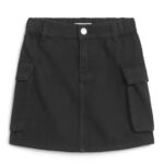 ARKET kleding 0DXJP1388 zwart geweven functionele minirok kinderen