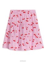 ARKET kleding 0DXJP1389 roze/rood bedrukte jersey rok kinderen