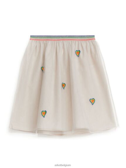 ARKET kleding 0DXJP1391 beige/multi geborduurde tule rok kinderen