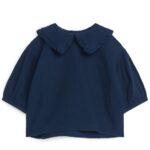 ARKET kleding 0DXJP1431 donkerblauw Kaasdoekblouse met rucheskraag kinderen