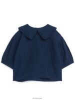 ARKET kleding 0DXJP1431 donkerblauw Kaasdoekblouse met rucheskraag kinderen
