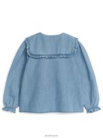 ARKET kleding 0DXJP1438 blauw denimblouse met ruches kinderen - Image 2