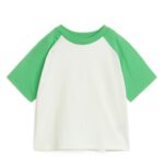 ARKET kleding 0DXJP1443 wit/groen T-shirt met raglanmouwen kinderen
