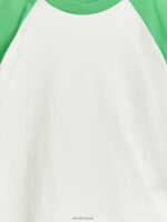 ARKET kleding 0DXJP1443 wit/groen T-shirt met raglanmouwen kinderen - Image 3