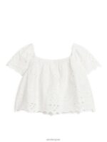 ARKET kleding 0DXJP1456 wit Anglaise blouse met broderie kinderen