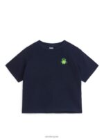 ARKET kleding 0DXJP1459 donkerblauw/robot getextureerd t-shirt kinderen