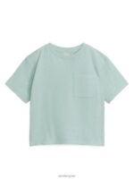 ARKET kleding 0DXJP1461 muntgroen losvallend T-shirt van linnenmix kinderen