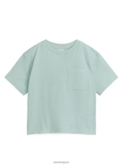 ARKET kleding 0DXJP1461 muntgroen losvallend T-shirt van linnenmix kinderen