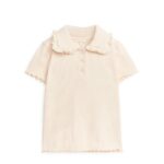 ARKET kleding 0DXJP1466 beige Geribbelde jersey top met ruchekraag kinderen