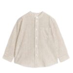 ARKET kleding 0DXJP1473 beige/gebroken wit henley linnen overhemd kinderen