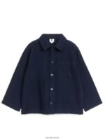 ARKET kleding 0DXJP1478 donkerblauw linnen katoenen overshirt kinderen