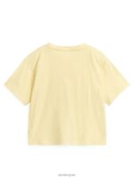 ARKET kleding 0DXJP1479 stoffig geel losvallend T-shirt van linnenmix kinderen - Image 2