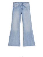 ARKET kleding 0DXJP147 blauw Wave slim uitlopende stretchjeans vrouwen