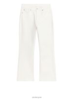ARKET kleding 0DXJP149 wit varen cropped uitlopende stretchjeans vrouwen