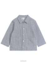 ARKET kleding 0DXJP1500 blauw Wit Overshirt van keperstof kinderen