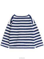 ARKET kleding 0DXJP1511 donkerblauw/wit donzige boxy-fit trui kinderen - Image 2